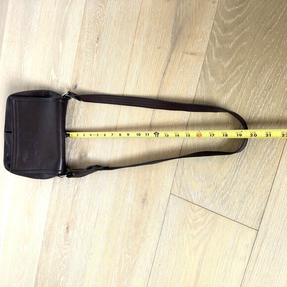 Vintage Fossil Brown Leather Messenger Crossbody Satchel Bag 9"x8"x4" - Picture 7 of 8